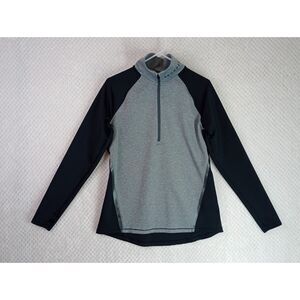 Under Armour Fitted Coldgear Women's Large Black/Gray Half Zip Shirt